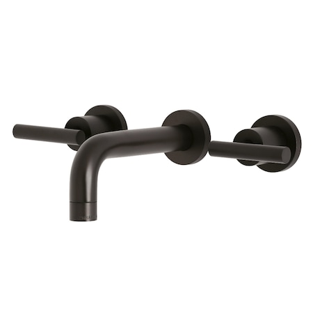 Kingston Brass KS8125CML Manhattan 2-Handle 8" Wall Mount Bathroom Faucet, Bronze KS8125CML